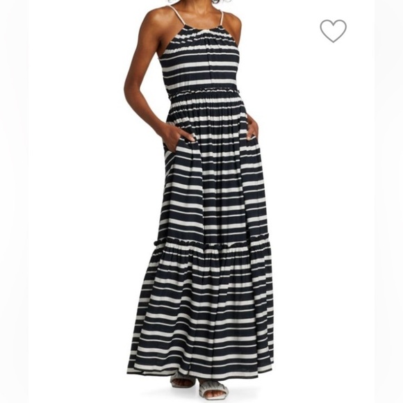 Jonathan Simkhai Swim Maxi Dress Rope Striped Halter XS Beach Coastal Vacation - Picture 6 of 16